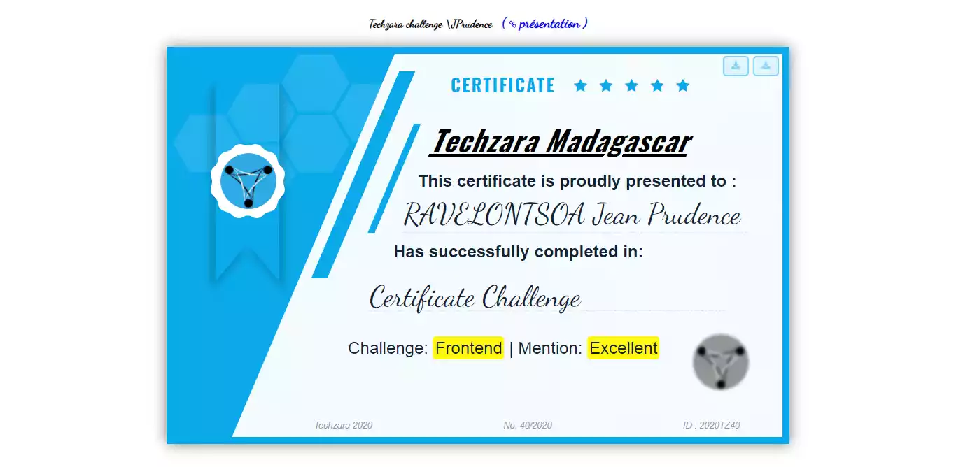 Techzara certificat challenge